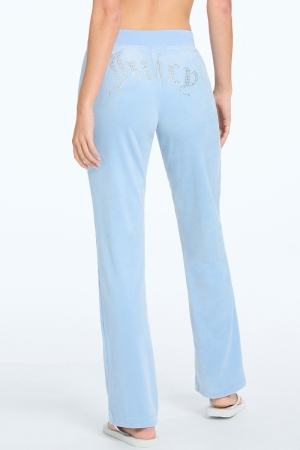 Cotton Velour Snap Pocket Track Pants with Side Bling